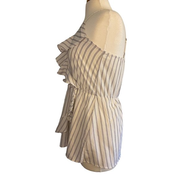 Japna White Striped Tank Shirt Women's Medium - Picture 2 of 14